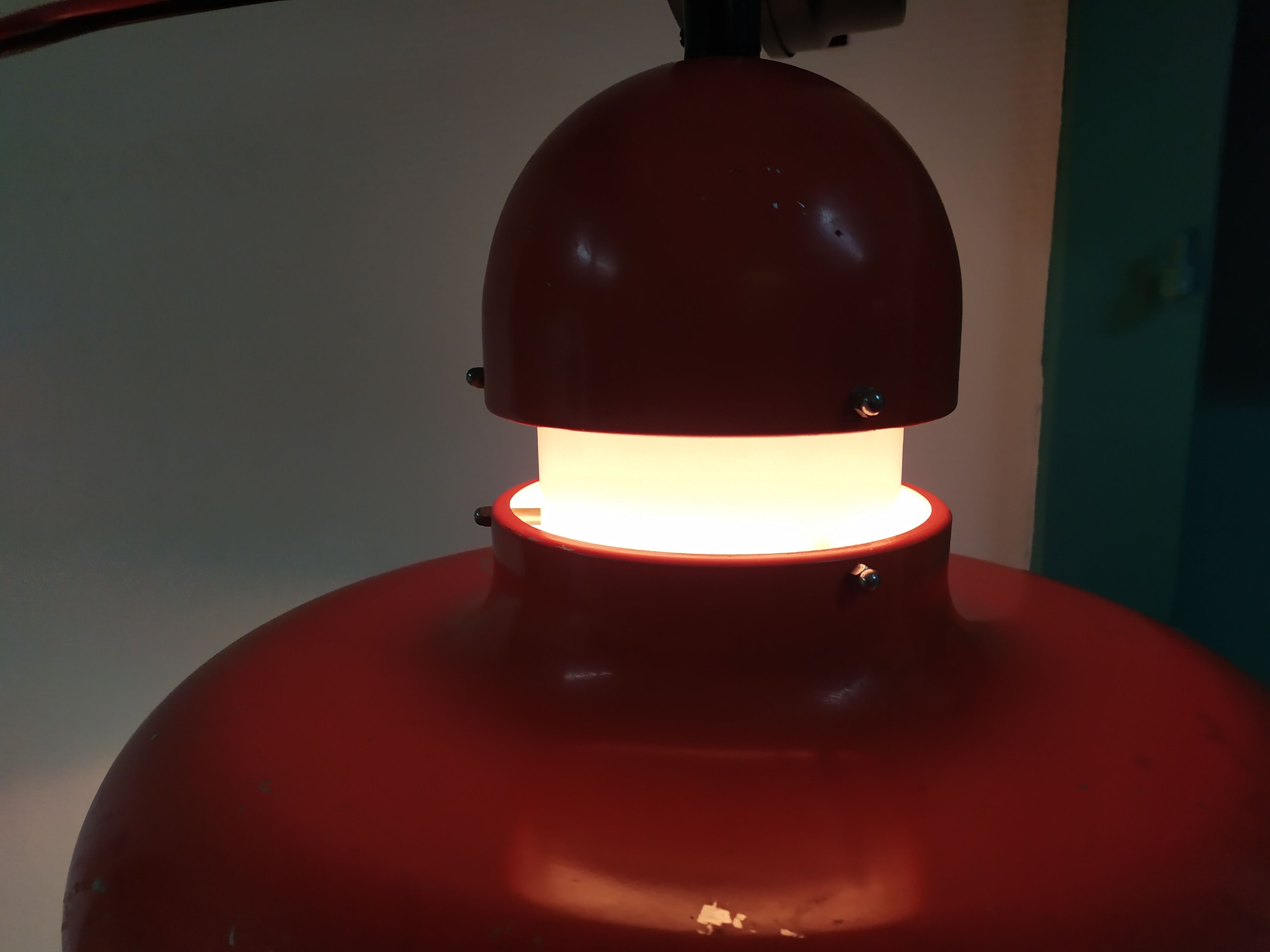 Orange suspension lamp