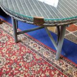 Rattan pedestal table