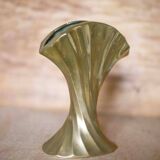 Vintage flared brass vase, sculptural vase, brutalist vase, fan vase, made in Germany