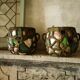 French Folk Art Mosaic Plant Pots and Plate Holders