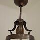 Vintage French Round Hall Lantern In Copper With Cylindrical Glass Shade 3681