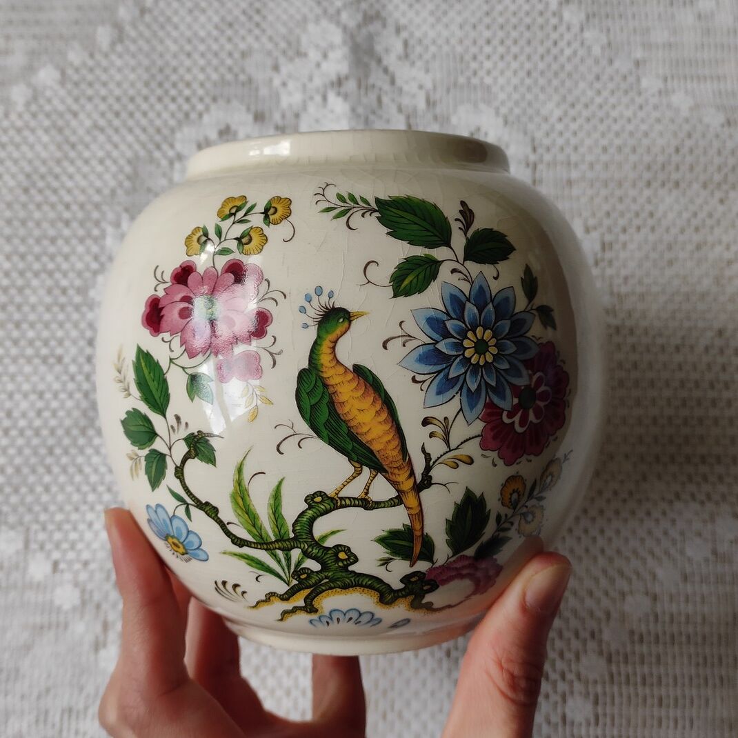 Small English porcelain ball vase