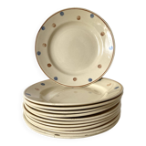 Assiettes plates  anciennes  à pois Sarreguemines
