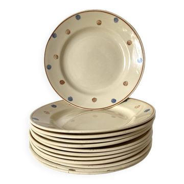 Old polka dot dinner plates from Sarreguemines
