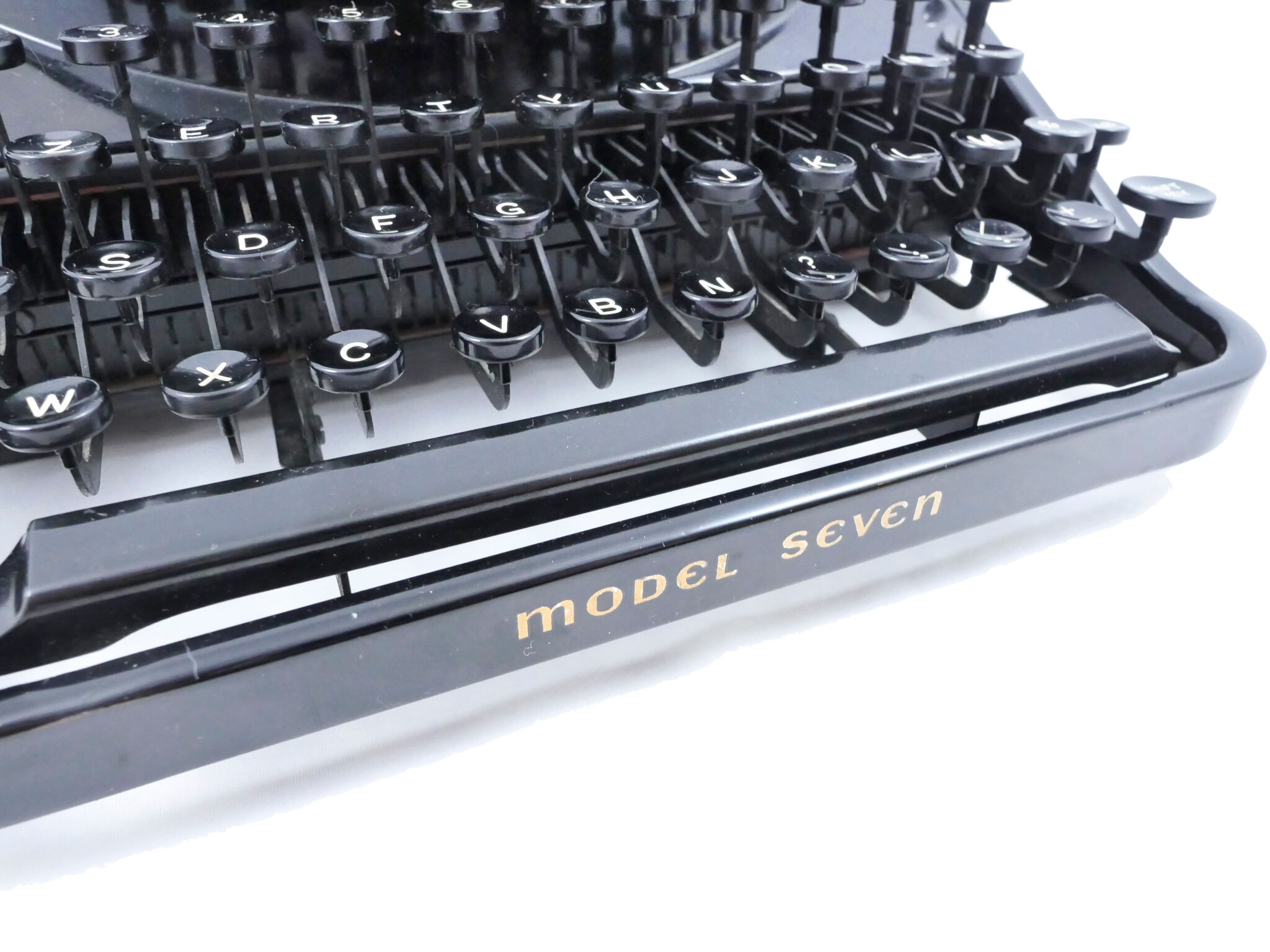 Machine à écrire Remington Noiseless 7 portable noire brillante Superbe 1937 USA