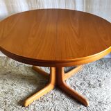 Round dining table extendable 8 pers, 70s-80s