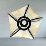 Black painted rustic wooden hanging lamp