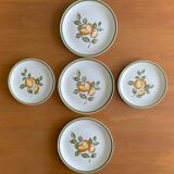 5 assiettes plates anciennes en faïence de Gien