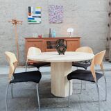 Travertine round table