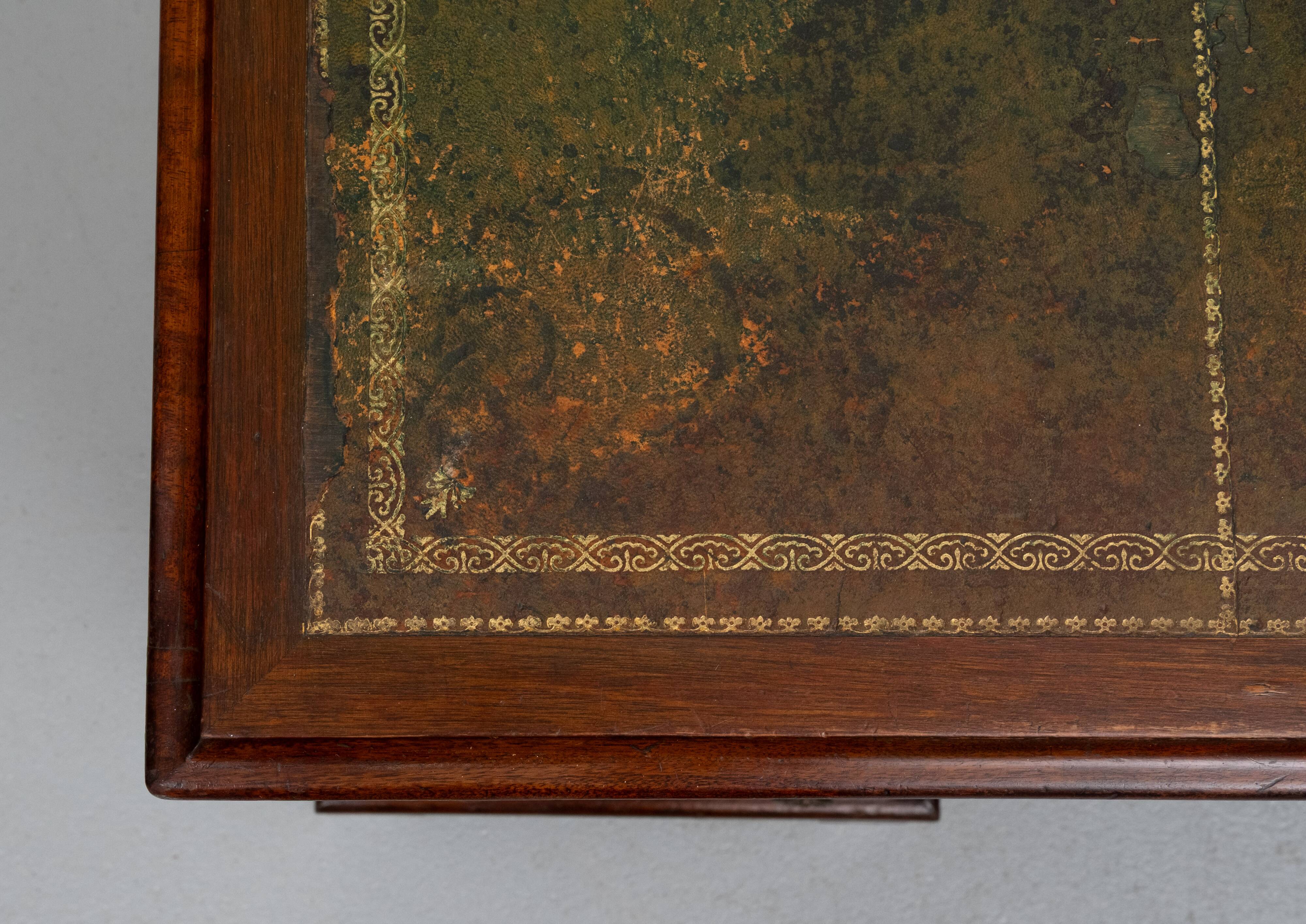 Antique English Mahogany pedestal Desk 1850s