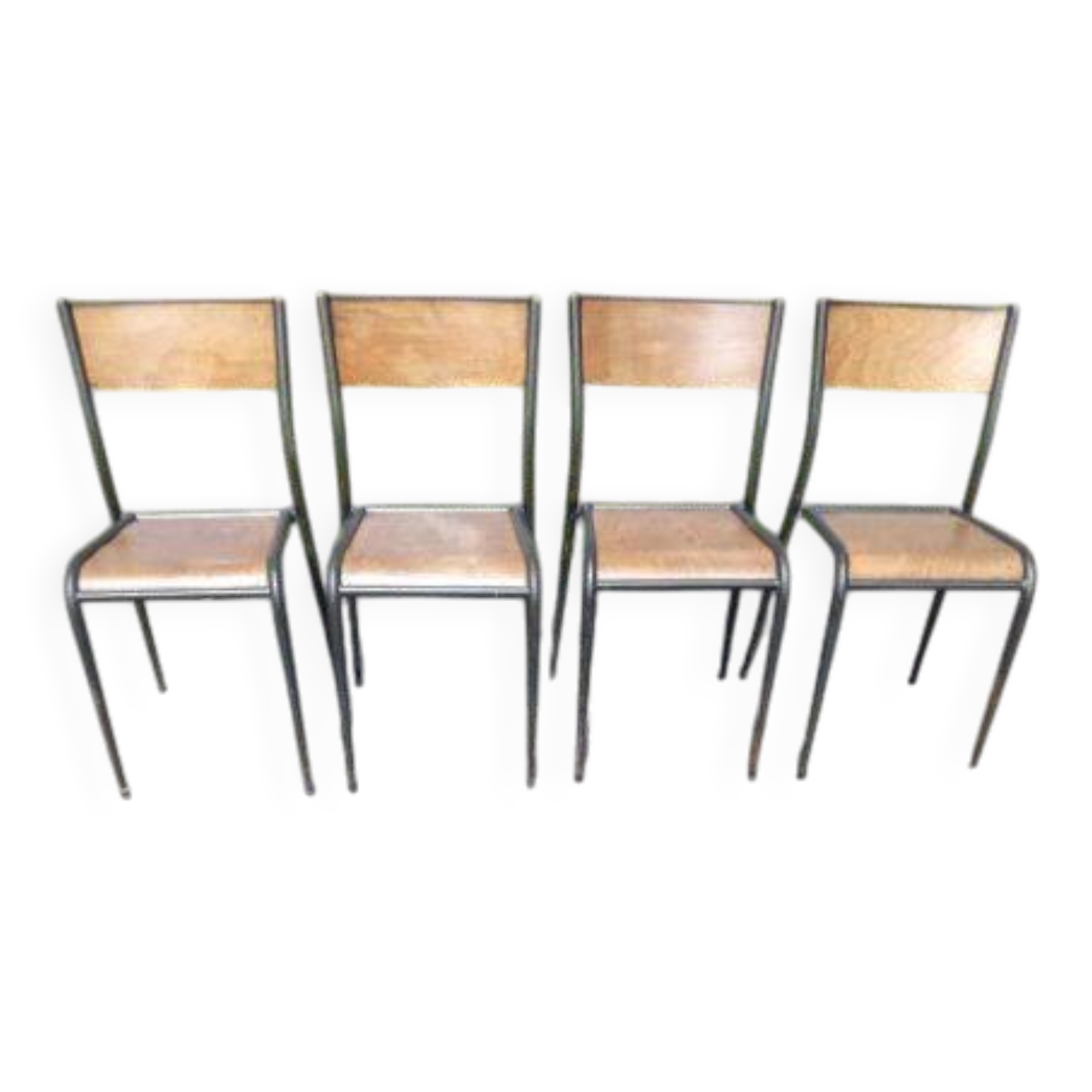 Set of 4 vintage iron chairs