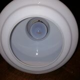 White opaline hanging lamp 70s