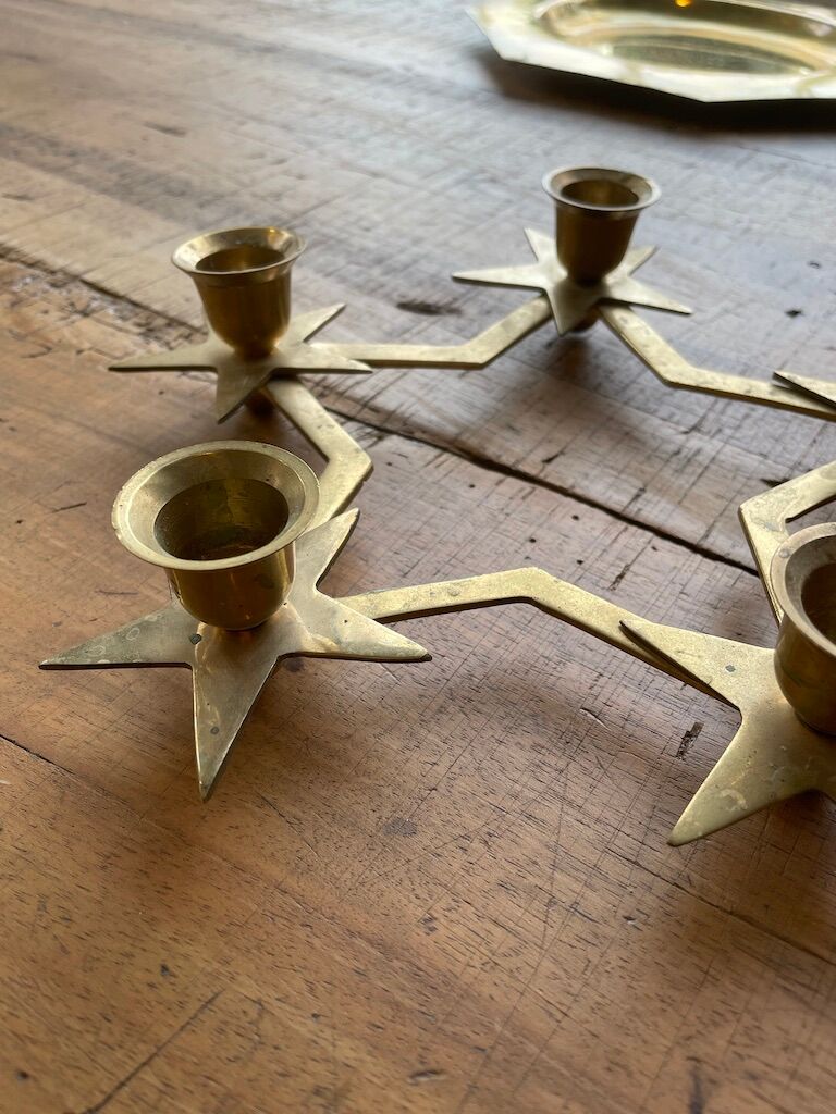 Brass star bougeoir