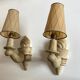 Pair of Arlus torchlight wall light in art deco plaster 1950