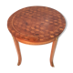 Round coffee table Louis XVI style markerage in checkerboard cubes, nineteenth century