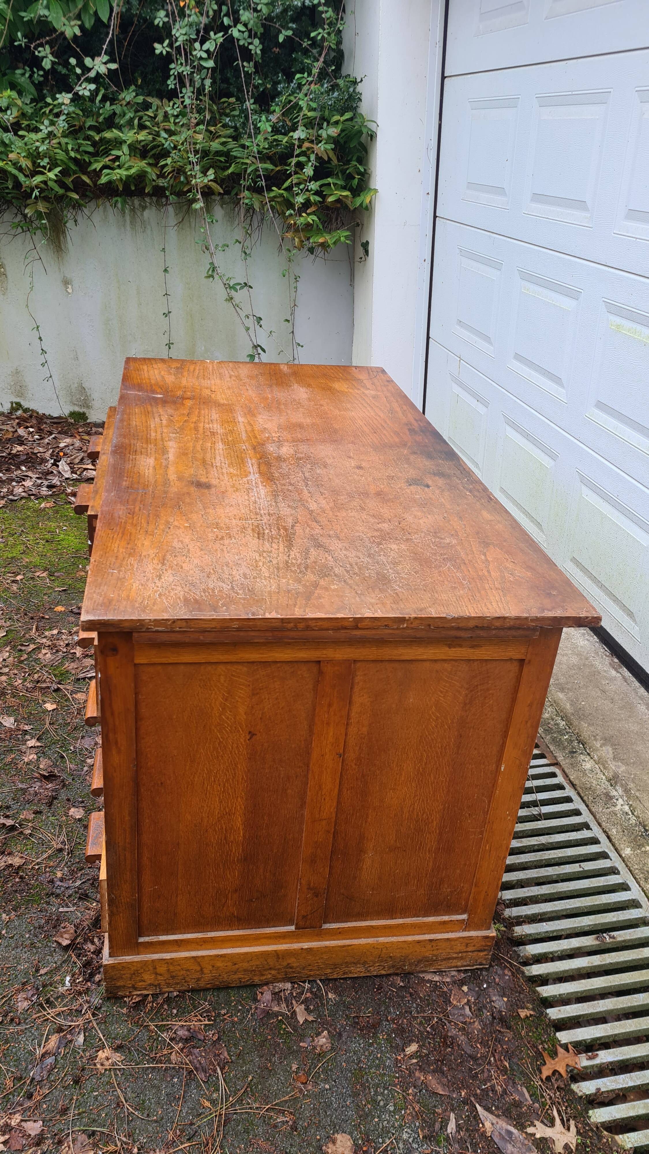 Old solid wood desk