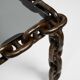 1970s XL Coffee Table Made of Nautical Iron Chain and a Thick Smoked Glass