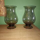 Two blown glass tealight vases