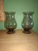 Deux vases photophore en verre soufflé