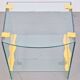 Vintage Regency Brass and Glass Side Table, 1970s