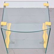 Vintage Regency Brass and Glass Side Table, 1970s
