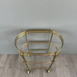 Table, Rolling Bar, Gilded Brass Serving Trolley, 1960s, 20th Century