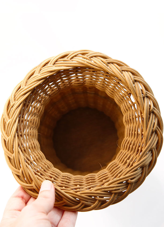 Handcrafted and vintage woven rattan/wicker vase