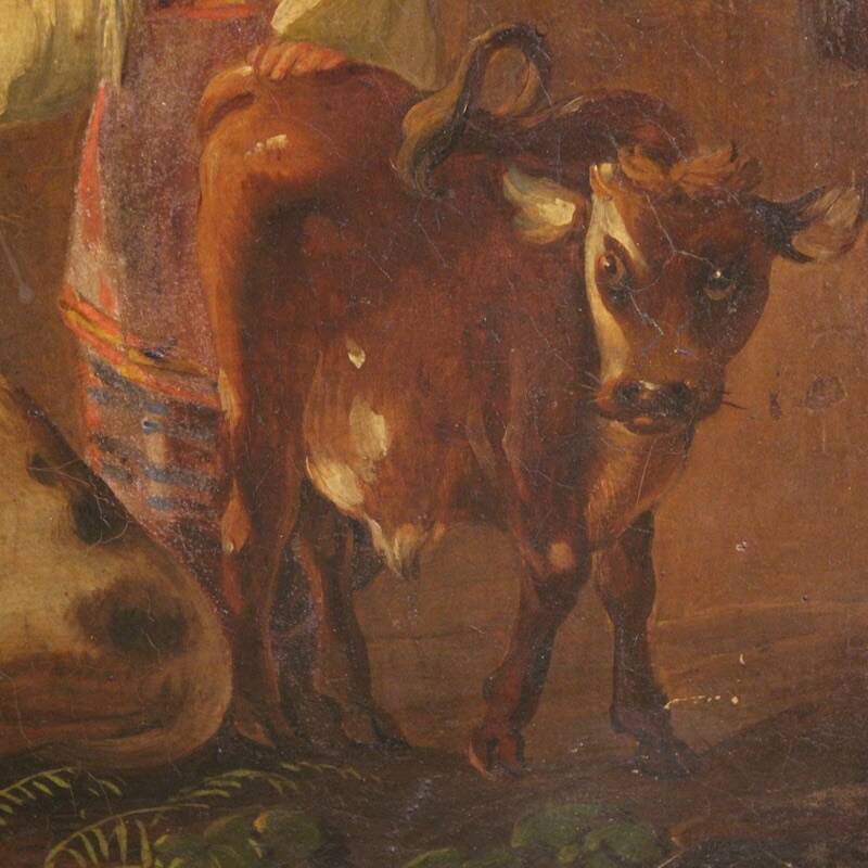 Peinture bucolique antique du 19ème siècle