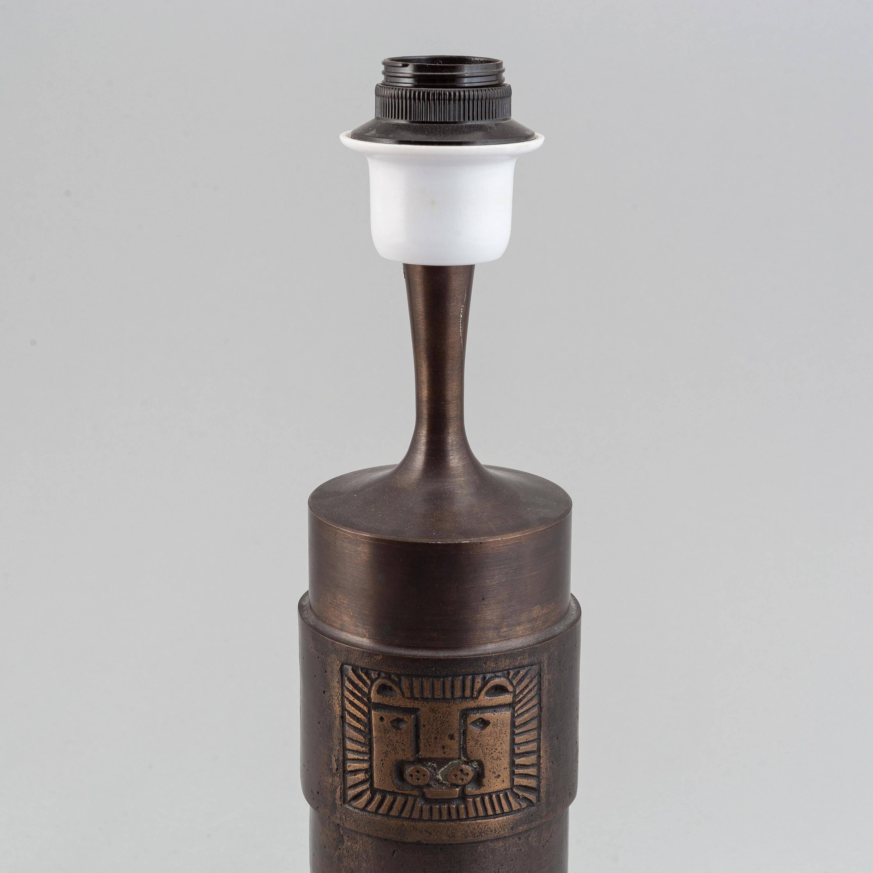 Stig Blomberg desk lamp in cast bronze, Sweden, 1960, signed.