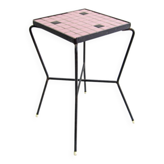 Pink vintage design 1950s Mosaic Side Table