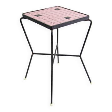 Table d'appoint en mosaïque rose, années 1950