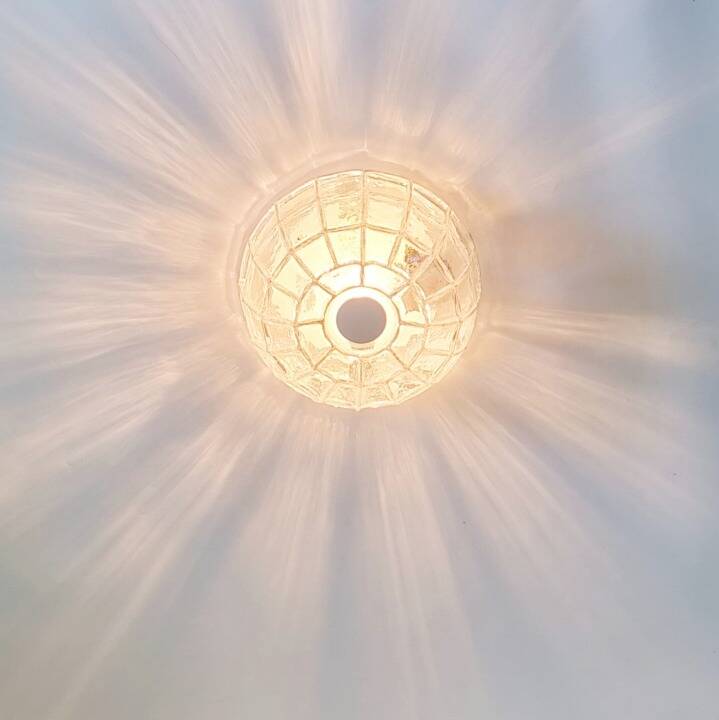 Mid Century Glass Ceiling Light From Limburg, Germany, 1960s/1970s
