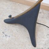 Dutch Curved Mid-Century Floor Lamp with Mercury Shade