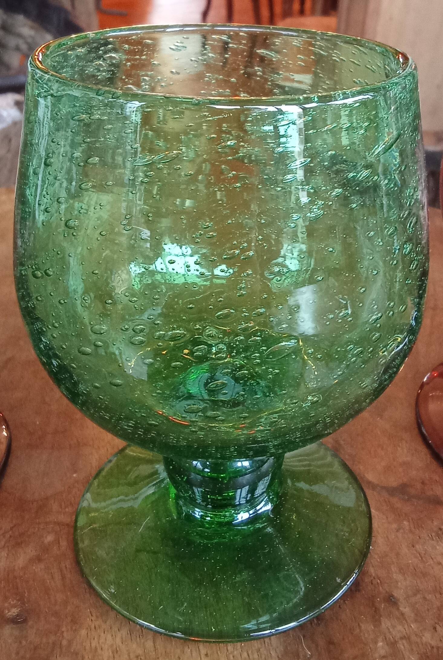 Set of 4 antique Biot stemmed glasses