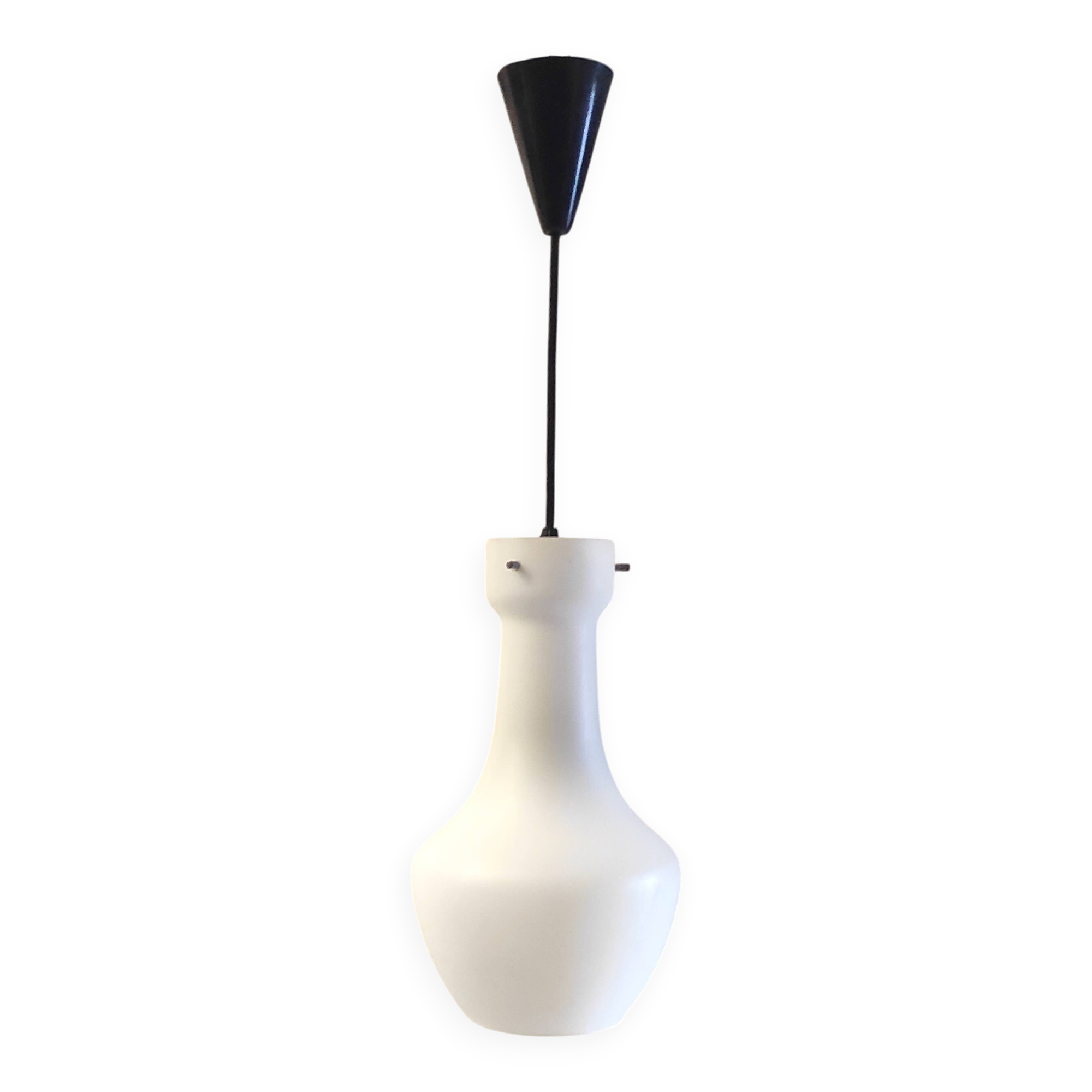 Opaline globe design pendant light by Targetti Sankey (Italy) - mid-20th century