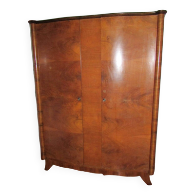 Petite armoire scandinave vintage en placage noyer , 1940s
