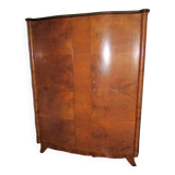 Small vintage Scandinavian walnut veneer cabinet, 1940s