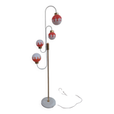 Lampadaire vintage à boules en opaline bi-colore