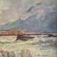 Georges Lemmers, oil on canvas, the bridge in the mountains