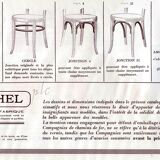 Set of 2 chairs bistro fischel 1930, wooden seats