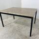 Table italienne en laiton travertin et acier ou table basse, années 1960
