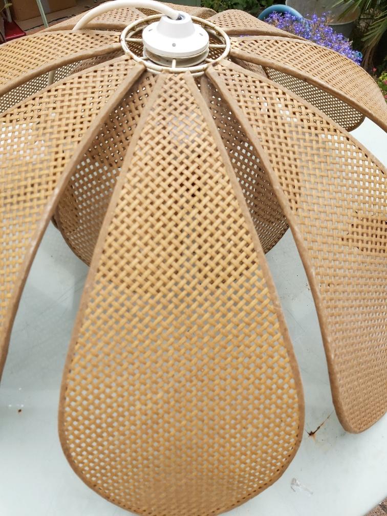 Lotus flower suspension in vintage cannage