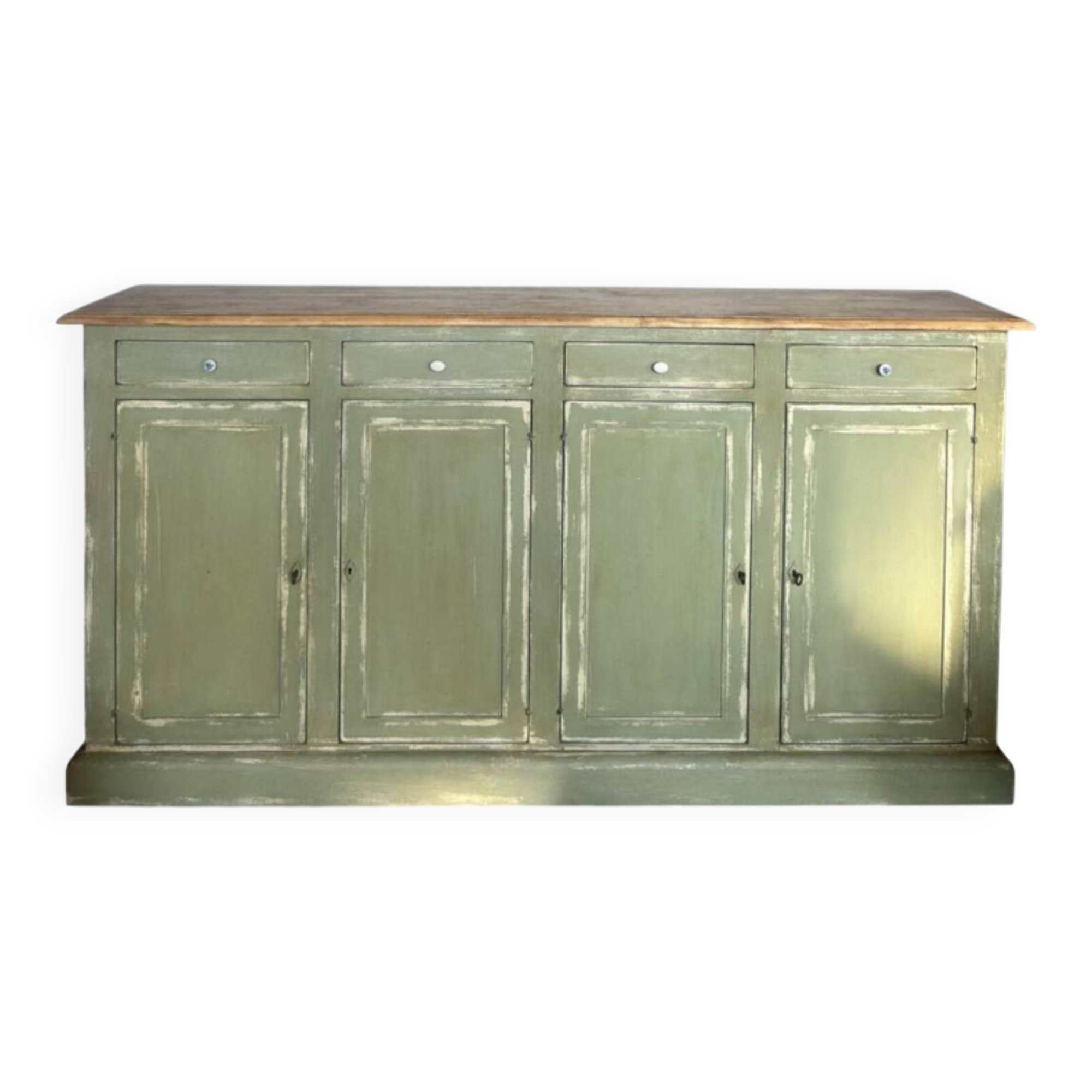 Ancien comptoir de mercerie – 4 portes, 4 tiroirs