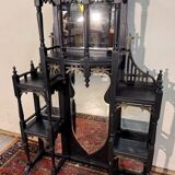 Important lacquered wooden shelf or bookcase.