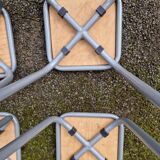 4 tabourets en bois et métal