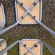 4 wooden and metal stools