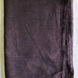 Old harvest tablecloth in hemp dyed with eggplant