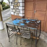 Industrial style table and chairs