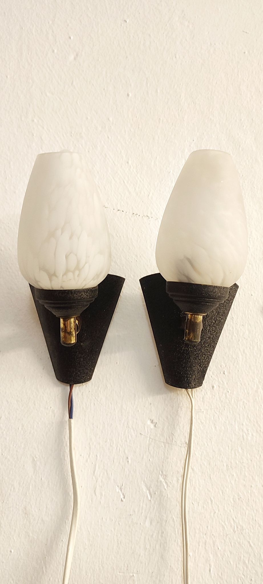 Metal and glass sconces. Spain, 1970s.