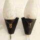 Metal and glass sconces. Spain, 1970s.